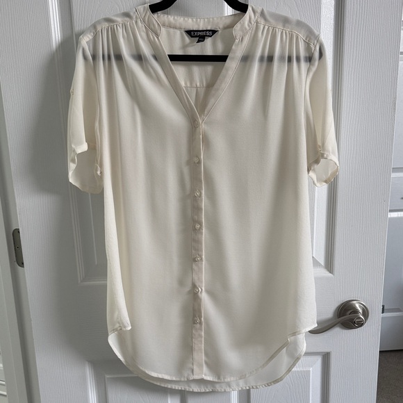 Express Tops - Express Women's Cream Button-Down Blouse